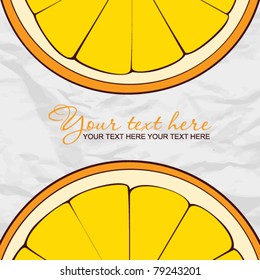 Orange greeting card. Vector illustration.