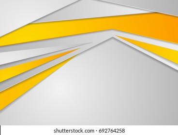 Orange and grey abstract corporate stripes background. Vector design