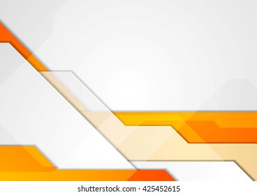 Orange grey abstract hi-tech motion background. Vector corporate design