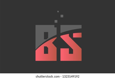 orange grey alphabet letter BS B S logo combination design suitable for a company or business