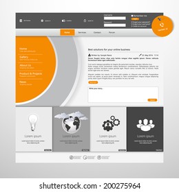 Orange and grey business Website template 