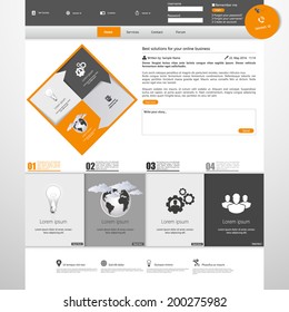 Orange and grey business Website template 