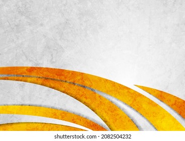 Orange and grey grunge waves abstract material background. Corporate vector design