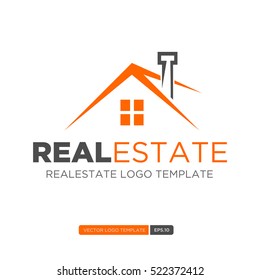 Orange and Grey Home Logo vector. Real estate logo template. Vector Illustration eps.10