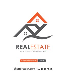 Orange And Grey Home Vector. Real Estate Template. Vector eps.10