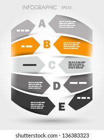 orange and grey infographic cylinder from arrows. infographic concept.