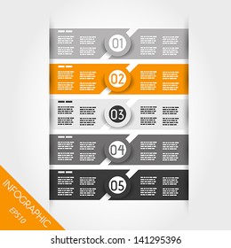 orange and grey infographic labels with rings. infographic concept.