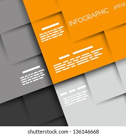 orange and grey infographic rounded squares ABCD. infographic concept.