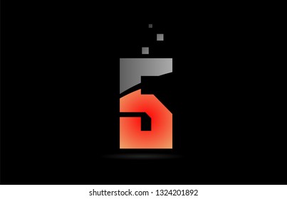 orange grey on black background 5 logo design suitable for a company or business
