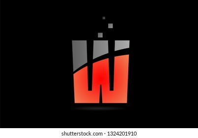 orange grey on black background alphabet letter W logo design suitable for a company or business