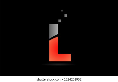 orange grey on black background alphabet letter L logo design suitable for a company or business