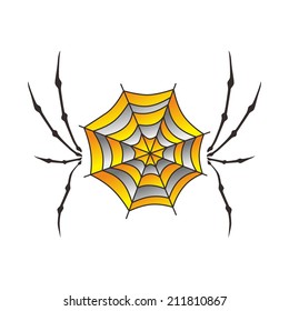 orange and grey spiderweb