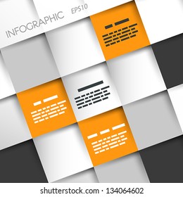 orange and grey squares infographic background. infographic concept.