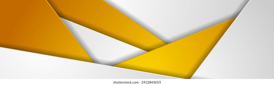 Orange and grey stripes abstract modern corporate background. Vector banner design