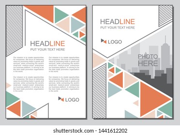 Orange and grey triangle template