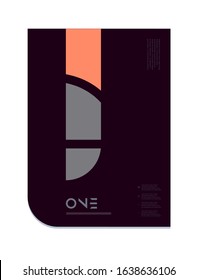 orange grey white number 1 one icon logo brochure flyer poster pamphlet cover layout for a company design or business