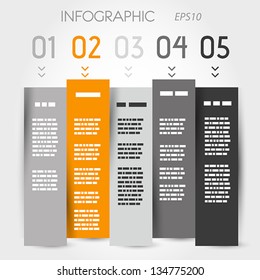 orange and grey zig zag column options. infographic concept.