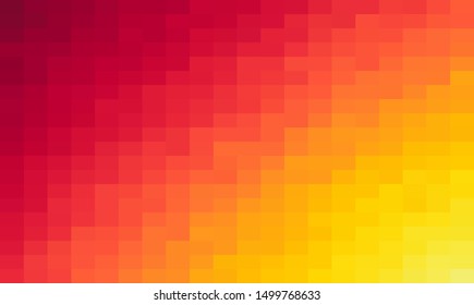 Orange Grid Mosaic Background, Creative Design Templates. abstract colorful gradient rectangles check . Background of squares Different pixel pattern shades.