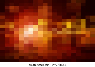 Orange Grid Mosaic Background, Creative Design Templates. abstract colorful gradient rectangles check . Background of squares Different pixel pattern shades.