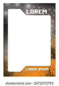 orange Grunge abstract texture background picture frame sport card vector