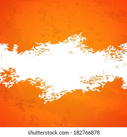 Orange grunge banner with white banner. Vector illustration