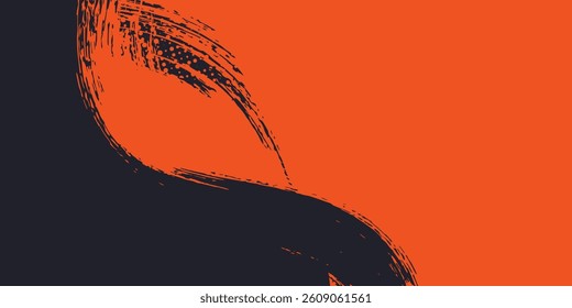 Orange grunge brush abstract background dynamic design vector art
