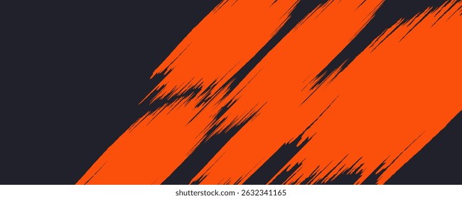 Orange grunge brush abstract background dynamic design vector