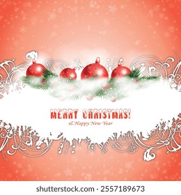 Orange grunge Christmas background, Christmas wishes background, Winter Snowfall Christmas background, Flying snow flakes and stars on winter Orange background. snowflake template. Vector illustration