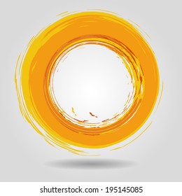 orange grunge circle brush strokes for frames, icons, design elements