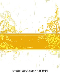 orange grunge floral background