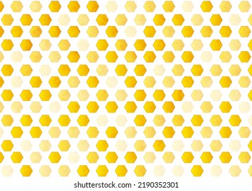 Orange grunge hexagons abstract geometric pattern. Vector tech background