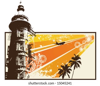 Orange Grunge Retro City