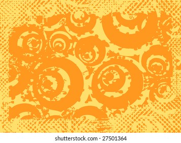 Orange grunge retro wallpaper