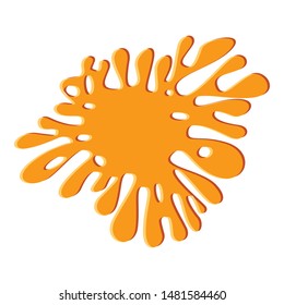 Orange gum splash icon. Cartoon of orange gum splash vector icon for web design isolated on white background
