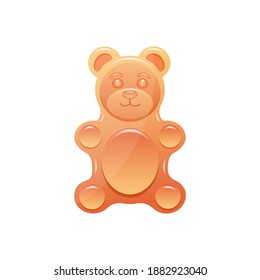 orangefarbener Bär einzeln auf weißem Hintergrund. Vektorgrafik 