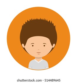 orange of half body man with t-shirt