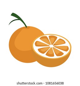 Orange half cut