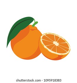 Orange half cut