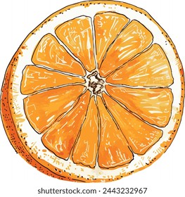 
Decoración naranja de media fruta.