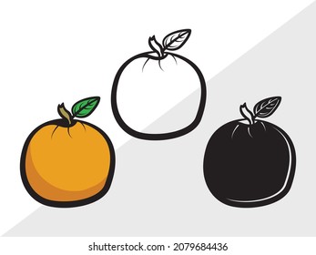 Orange, Half Orange Printable Vector Illustration