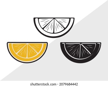 Orange, Half Orange Printable Vector Illustration