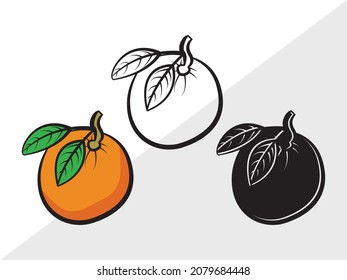Orange, Half Orange Printable Vector Illustration