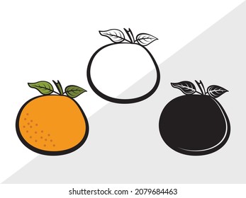 Orange, Half Orange Printable Vector Illustration