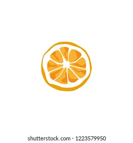 Orange half. Vector illustration isolated on white background.