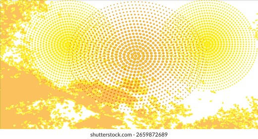 Orange halftone background on the white
