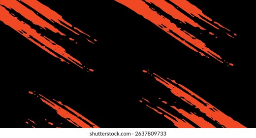 Orange halftone banner template design with abstract speed lines style. Vector illustration. 