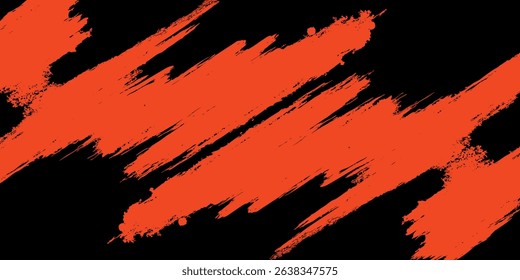 Orange halftone banner template design with abstract speed lines style. 