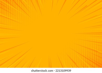 Orange Halftone Comic Zoom Lines Background