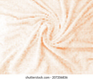 orange halftone crumpled fabric. vector illustration
