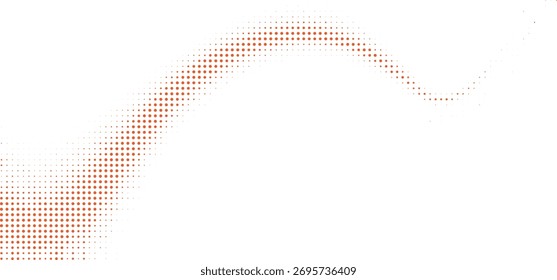 Patrón abstracto curvado semitono naranja, diseño de onda fluida punteada con gradiente brillante moderno, textura de fondo creativa para póster, Fondo de pantalla o arte digital